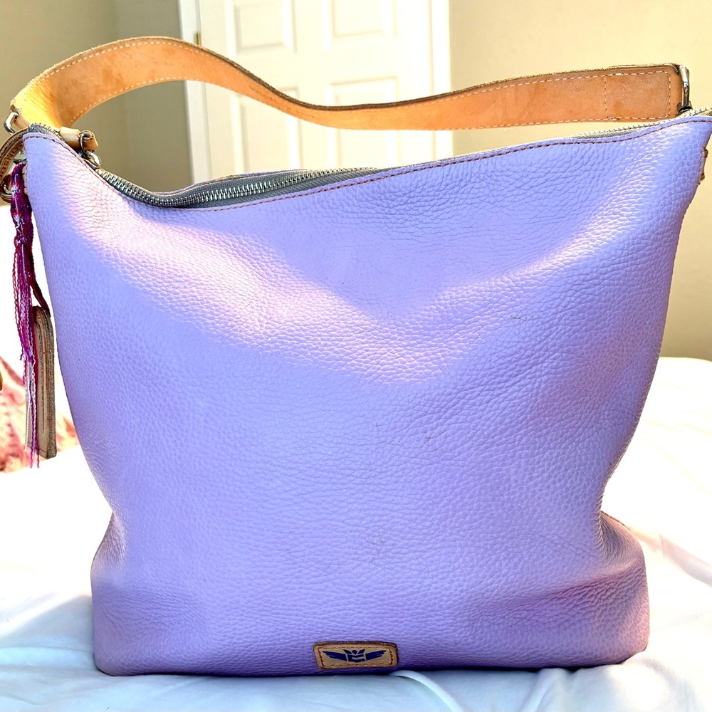 Consuela Purple Leather Hobo Bag